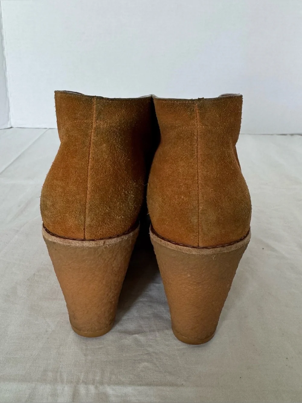 Cole Haan Cognac Suede Wedge Ankle Booties 9